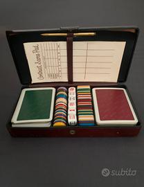 Set Gioco Carte Bridge Vintage Pelle Made in Italy