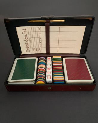 Set Gioco Carte Bridge Vintage Pelle Made in Italy