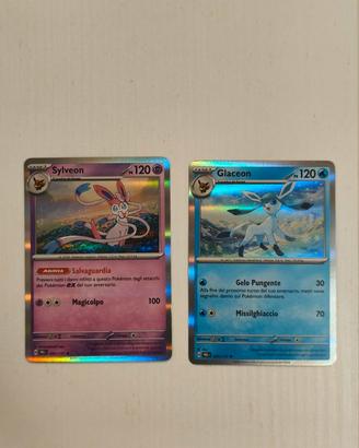 carte pokemon sylveon e glaceon holo