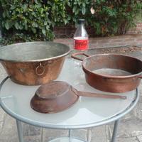 RAME ANTICO LOTTO DI TRE OGGETTI