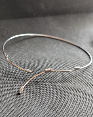 Collana rigida argento 925 con zirconi