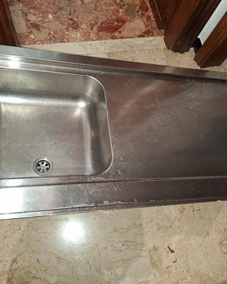 Lavandino in acciaio  cucina 135cm