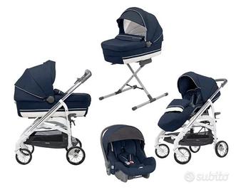 trio inglesina TRILOGY blu/bianco + antiabbandono