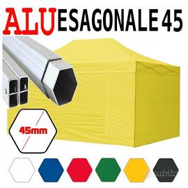 Gazebo pieghevole alluminio 3x4,5 giallo telo PVC