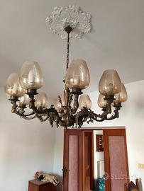 lampadario ferro e cristallo