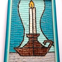 Quadretto mosaico fatto a mano anni 80