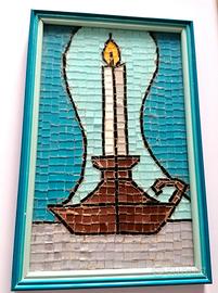 Quadretto mosaico fatto a mano anni 80