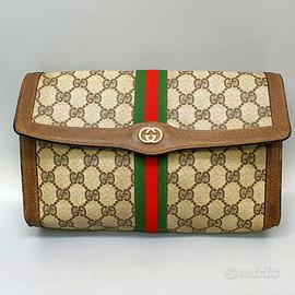 Gucci Pochette Web Stripe GG Supreme Clutch