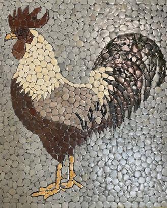 GALLO quadro, in ciottoli di fiume.