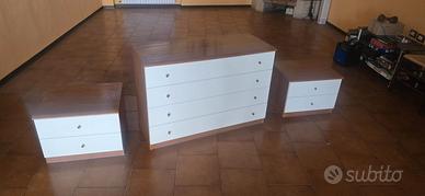 Tris como' e comodini e letto matrimoniale 