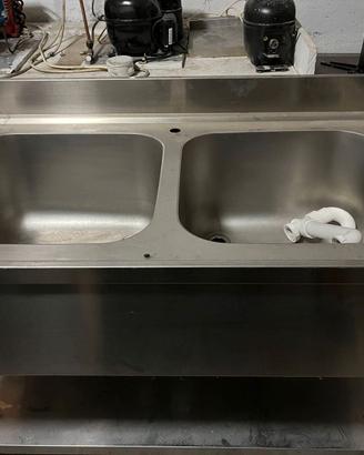 Lavello cucina due vasche 70 x 120 cm accaio inox