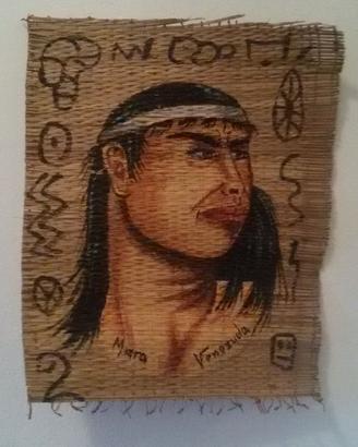 Dipinto su stuoia venezuelana anni ’70