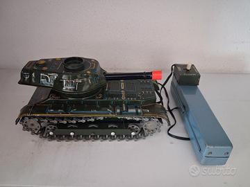 Tin toy carro armato in latta filo guidato Made in