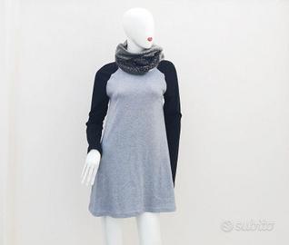 Abito Blusa cotone  grigio chiaro e nero +🎁