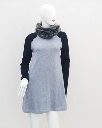 Abito Blusa cotone  grigio chiaro e nero +🎁