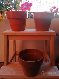 3 vasi in terracotta per piante e fiori
