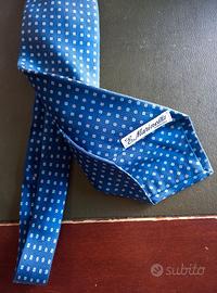 Cravatta in seta blu E. Marinella  Napoli