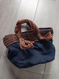 Borsetta Penny con cerniere tessuto denim