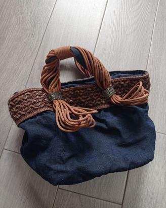 Borsetta Penny con cerniere tessuto denim