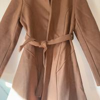 Cappotto New Collection beige,elegante con cintura