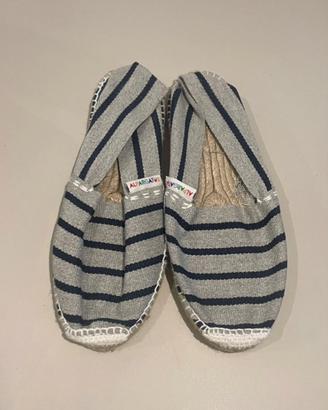 Alpargatus a righe grigio - blu