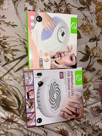 Lampada per unghie e aspirapolvere per unghie.