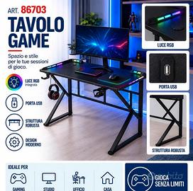 Scrivania da gaming con luci rgb