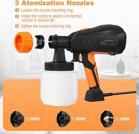 Pistola a Spruzzo Vernici Elettrico 800ml 400w