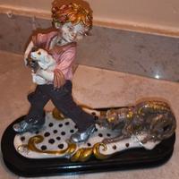 Vintage Scultura Giuseppe Armani Ragazzo Con Cane 