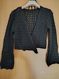 Cardigan corto intrecciato 
