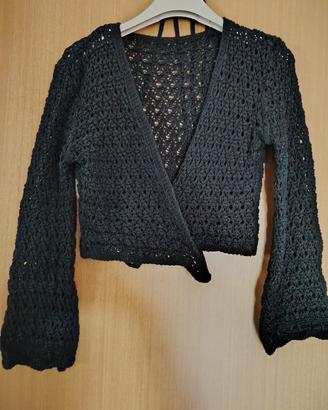 Cardigan corto intrecciato 