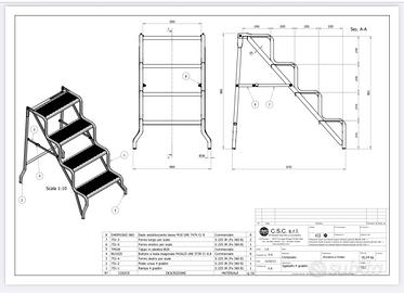 Sgabello 4 gradini carpenteria