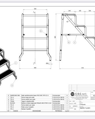 Sgabello 4 gradini carpenteria