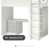 Letto con scrivania ed armadio