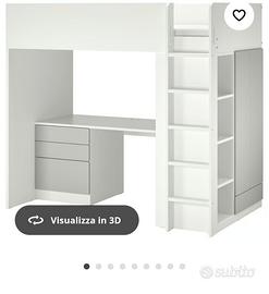 Letto con scrivania ed armadio