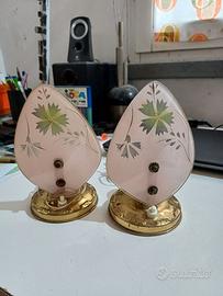 coppia lampade da comodino abat jour anni 50