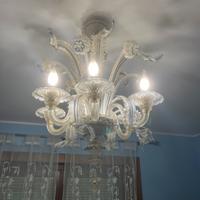Lampadario in vetro di Murano con applique