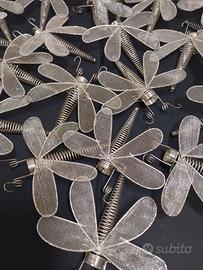 Libellule 20 acciaio fatte a mano colore argento