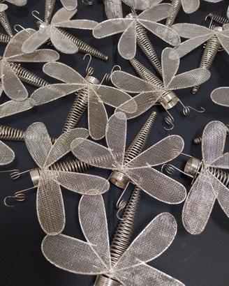 Libellule 20 acciaio fatte a mano colore argento