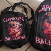 BRAINROT Cappuccina Ballerina Zaino, Borsa Bustina