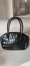 Bauletto borsa a mano vintage stampa coccodrillo n