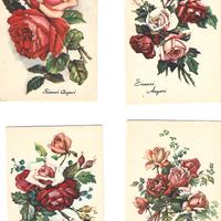 cartolina antica fiori lotto 4 pz