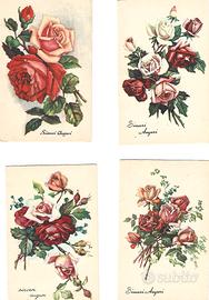 cartolina antica fiori lotto 4 pz