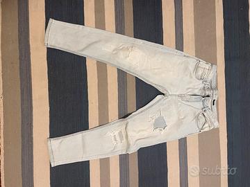 skinny jeans chiari strappati