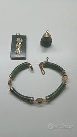 Set di tre pezzi vintage in giada