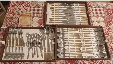 Set posate acciaio e oro zecchino