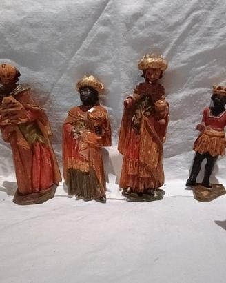 Raro presepe vintage in legno 16 pz da 18-20cm