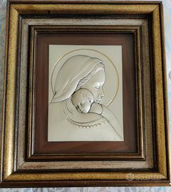 quadro Madonna con bambino , d'argento