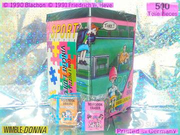 Vintage 1991 puzzle Wimbledon 1990 + tennis eraser