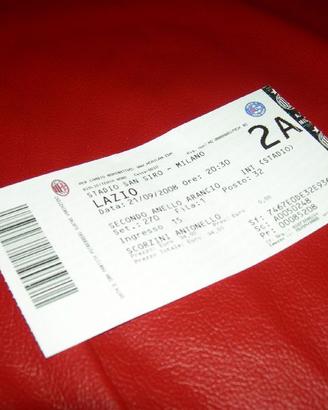 Biglietto partita 2008 Milan-Lazio 4-1 SERIE A TIM